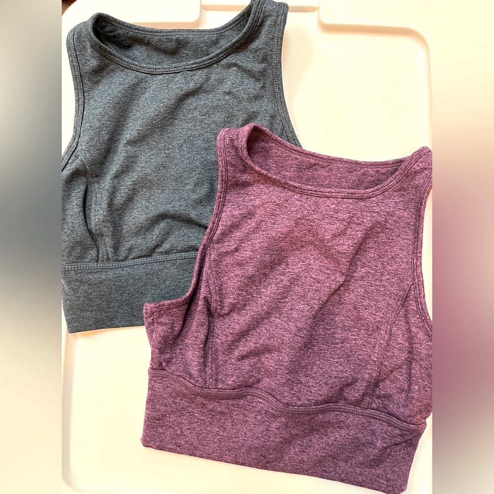 JoyLab High Neck Sports Bras - Purple and Blue Heather
